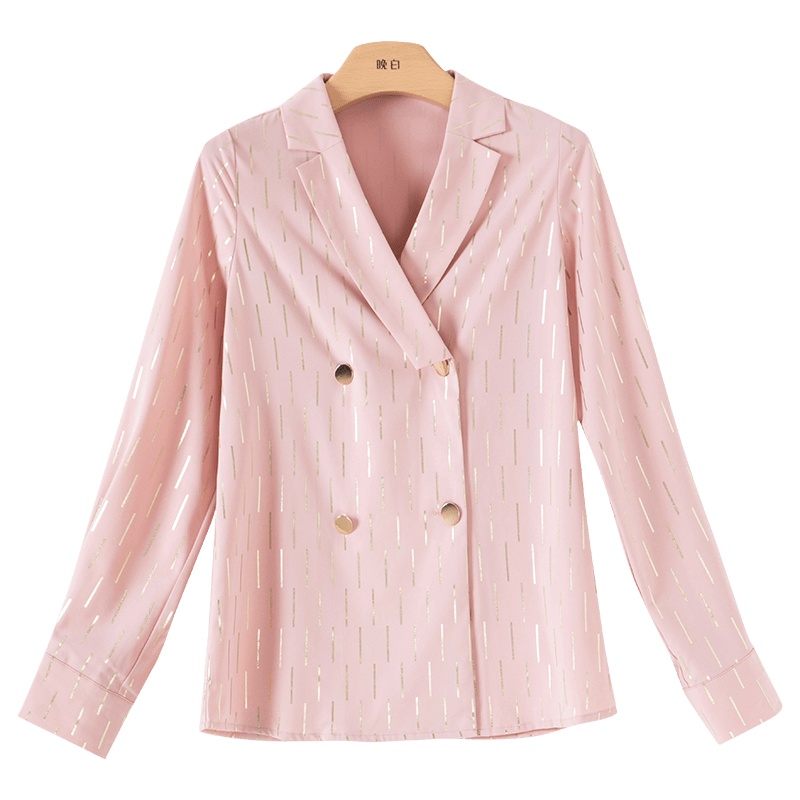 晚白2021春季新品通勤简约显瘦竖条纹百搭职业常规长袖衬衫衬衣女