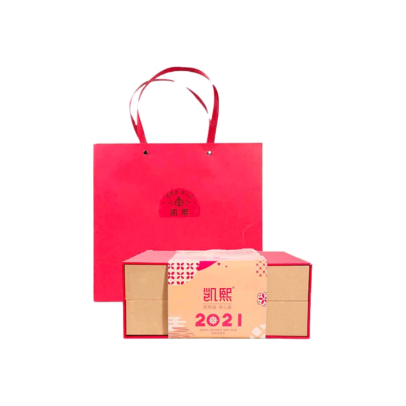 凯熙烘焙 迎春见喜双层点心礼盒(18枚点心)年货礼盒