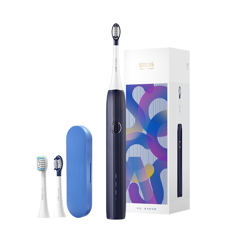 素士电动牙刷男女充电式声波成人学生情侣同款 电动净白软毛刷 V1海魂蓝