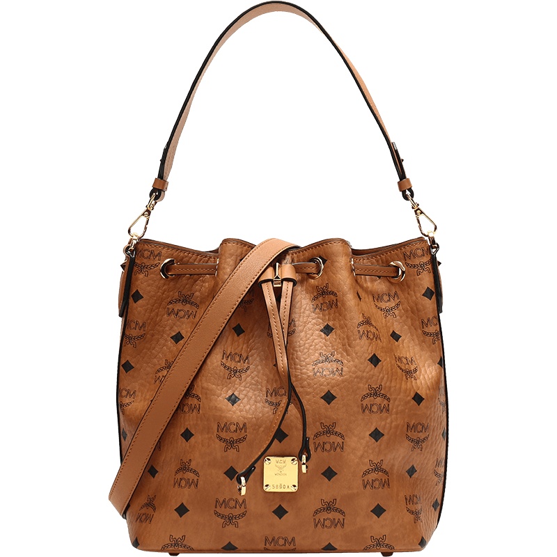 MCM 女士 涂层帆布配皮手提单肩斜挎包水桶包 MWDAASE02