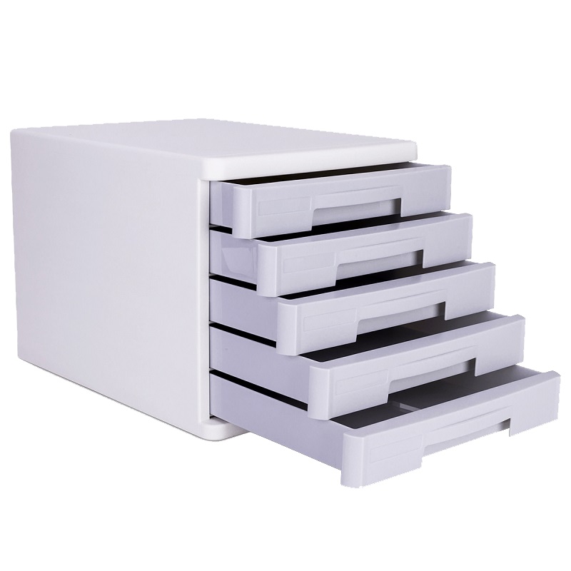 得力9762文件柜五层办公桌面文件柜抽屉式资料柜档案柜收纳柜