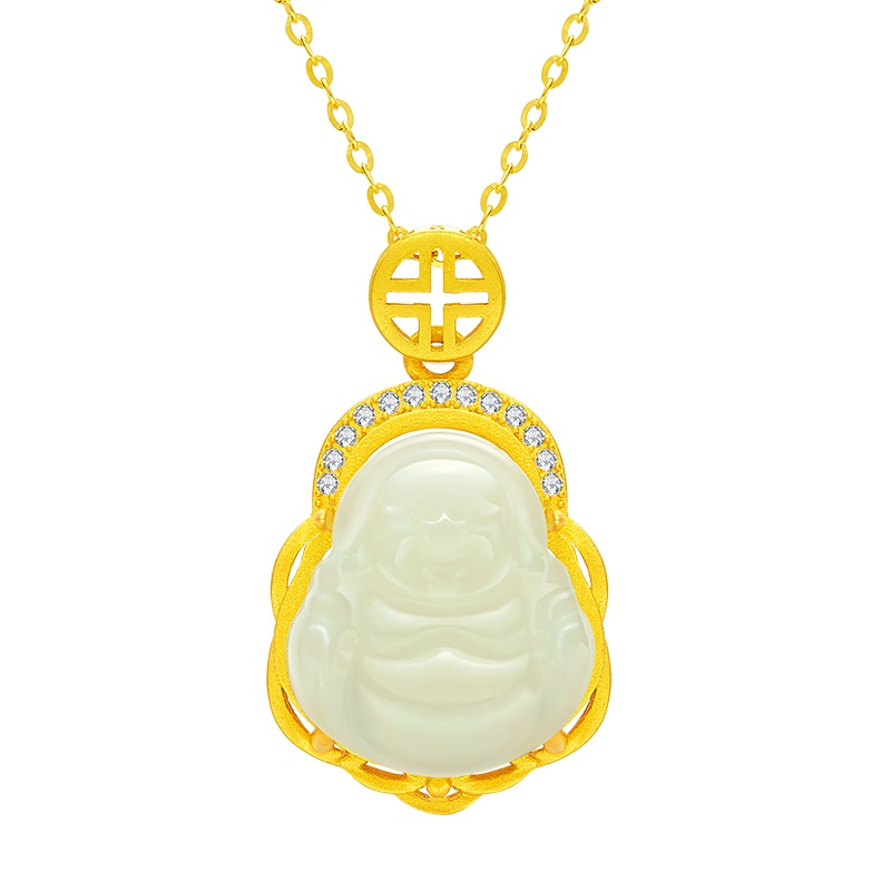 喜钻 S925银和田玉玉佛吊坠