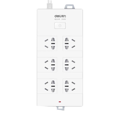 得力18170-05电源插座8组合插孔5米全长插座长线电源插排接线板用