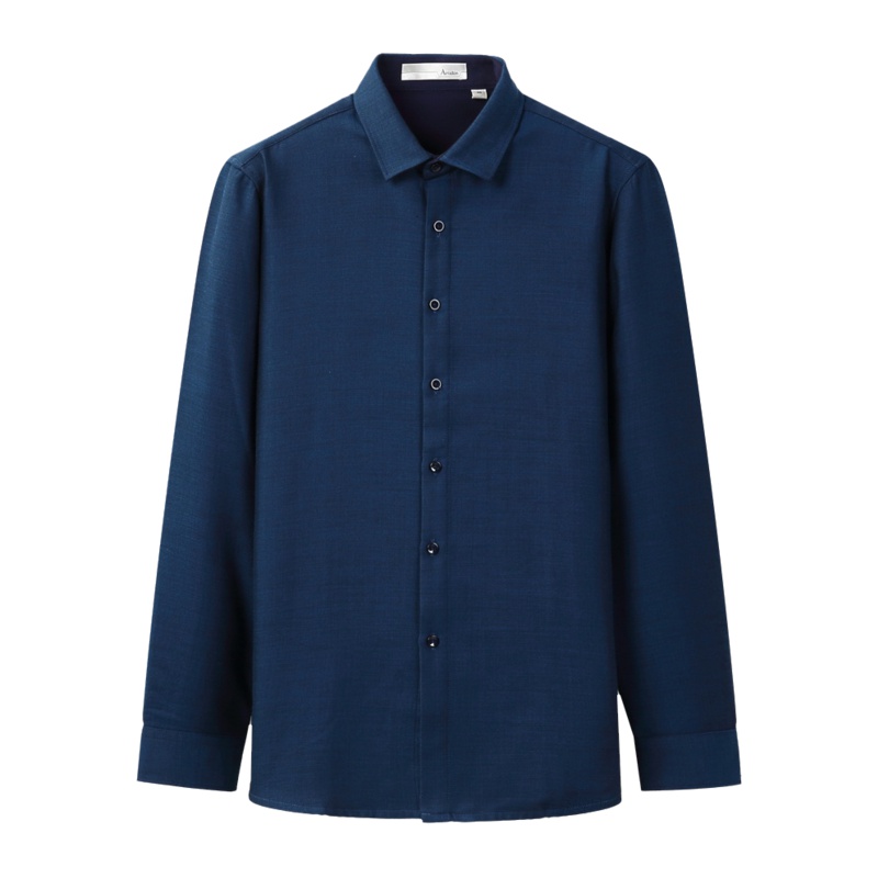 Artsdon/阿仕顿春秋季男装衬衣商务休闲纯色长袖衬衫男