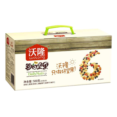 沃隆 每日坚果500gA款(25g*20袋)成人款礼盒装 混合干果仁坚果零食 休闲零食