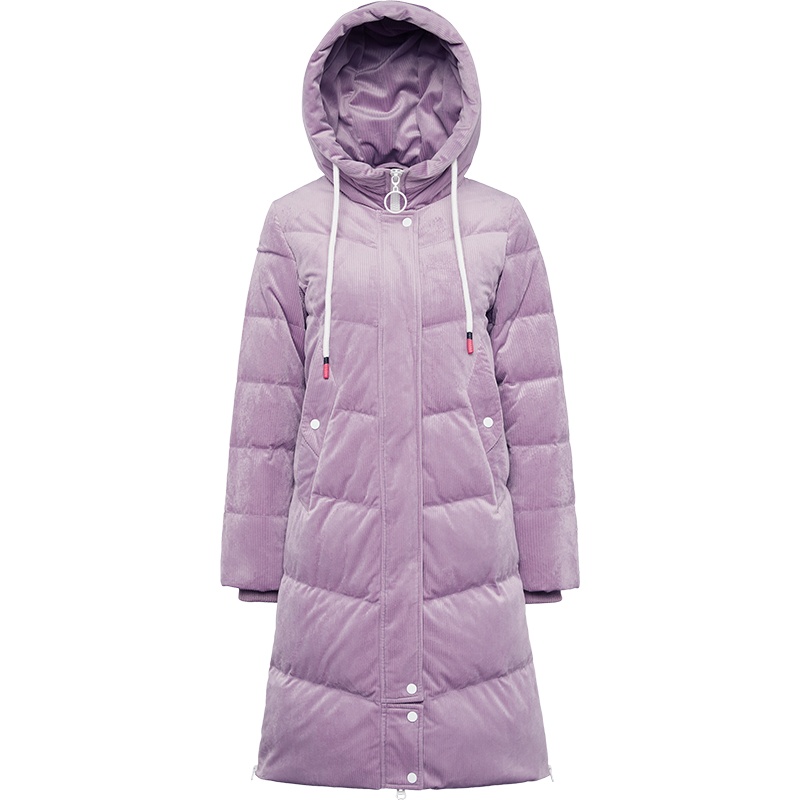 波司登羽绒服女中长款冬季丝绒时尚连帽外套B80141550DS_1