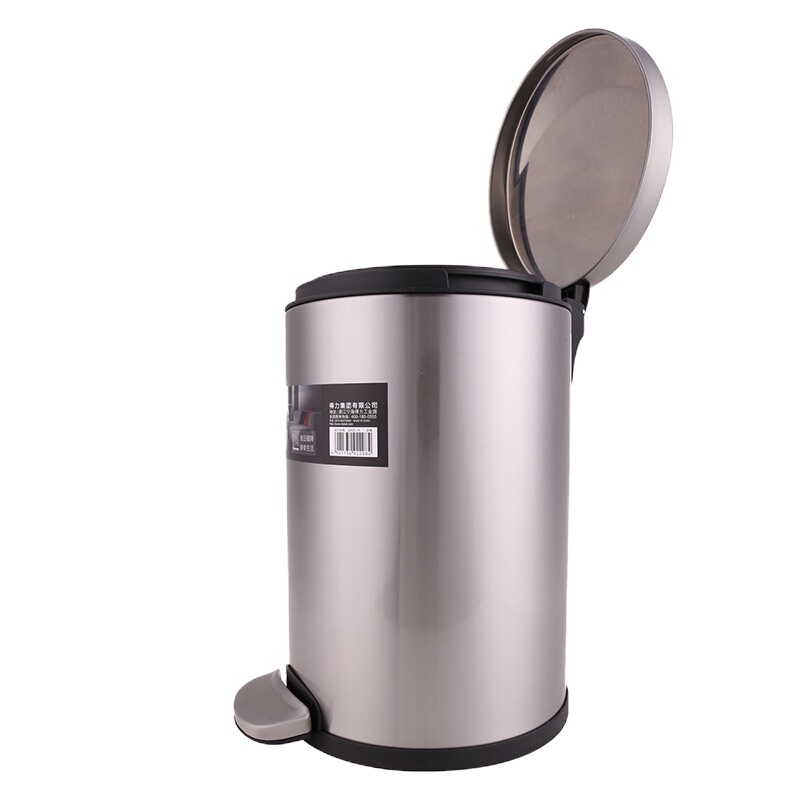 得力9552DJ点睛脚踏式垃圾桶(银)-11L外壳材质不锈钢