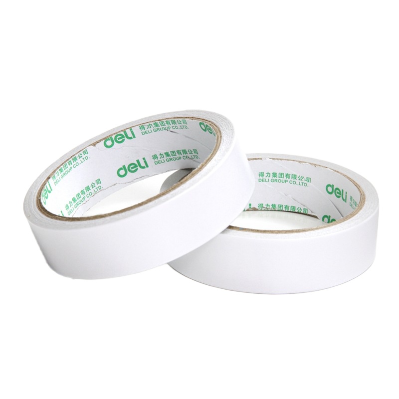 得力(deli) 30403 高粘性棉纸双面胶带 24mm*10y(9.1m/卷) 12卷袋装 办公用品