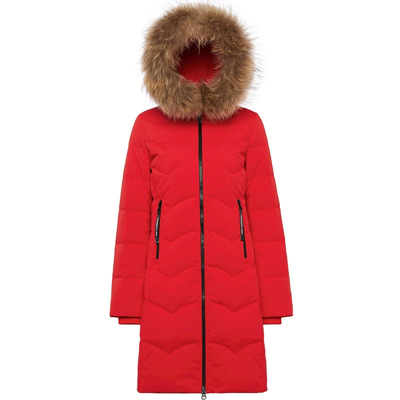 波司登中老年女装毛领羽绒服女中长款冬季妈妈外套