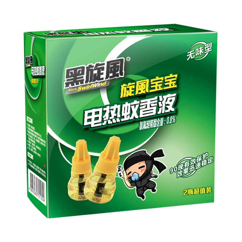 黑旋风 电热蚊香液蚊香孕妇电蚊香液驱蚊液驱蚊灭蚊驱蚊液无味双瓶套装