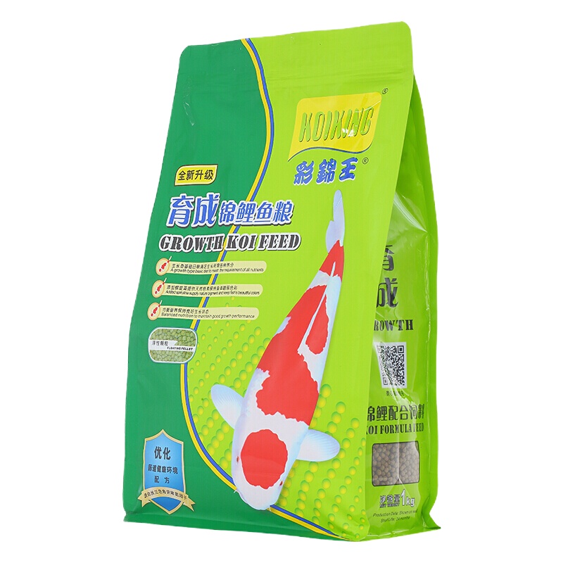 彩锦王御鳞锦鲤鱼饲料鱼粮鱼食育成增色增体鱼食螺旋藻上浮颗粒 彩锦王育成饲料454g小粒