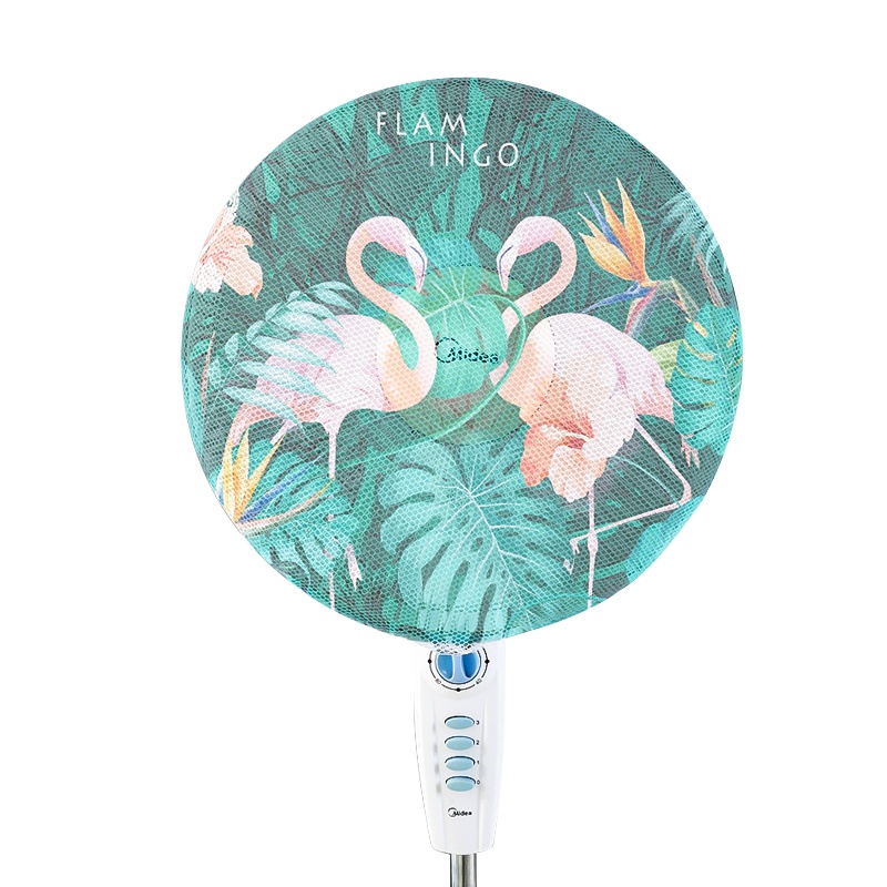 京城派 电风扇罩防夹手小孩防护网罩套防尘套全包立体美的落地式保护儿童防卡手 风扇安全罩-纯白色