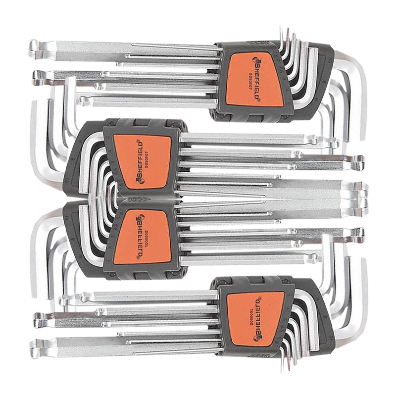 钢盾S050007 9件套公制加长球头内六角扳手套装1.5-10mm