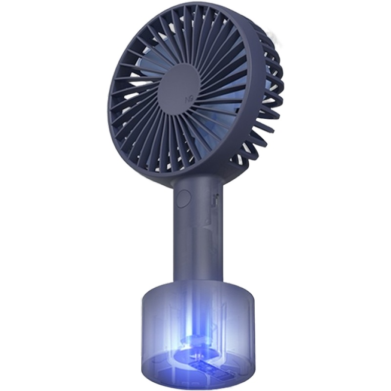 SOLOVE素乐小风扇usb可充电手持电风扇学生宿舍办公室桌面迷你便携式随身超静音手拿握无线底座大风力N9P深海蓝