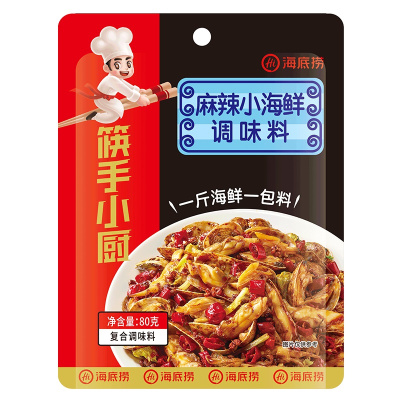 海底捞子品牌筷手小厨麻辣花蛤小海鲜调味料80g 袋装 调味品调味料 香辣蟹酱爆鱿鱼须花蛤海螺片龙虾炒蛏子调料