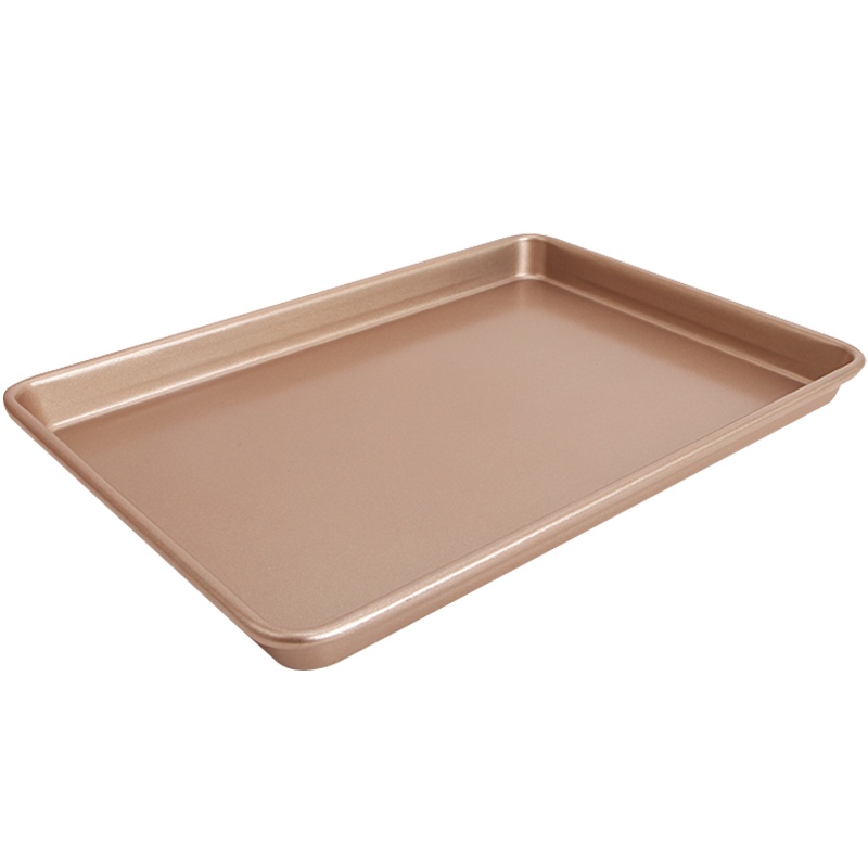 学厨 厨房工具 烘焙工具 13寸不粘烤盘牛轧糖面包饼干烤盘浅款烤箱用具香槟金色 WK9042