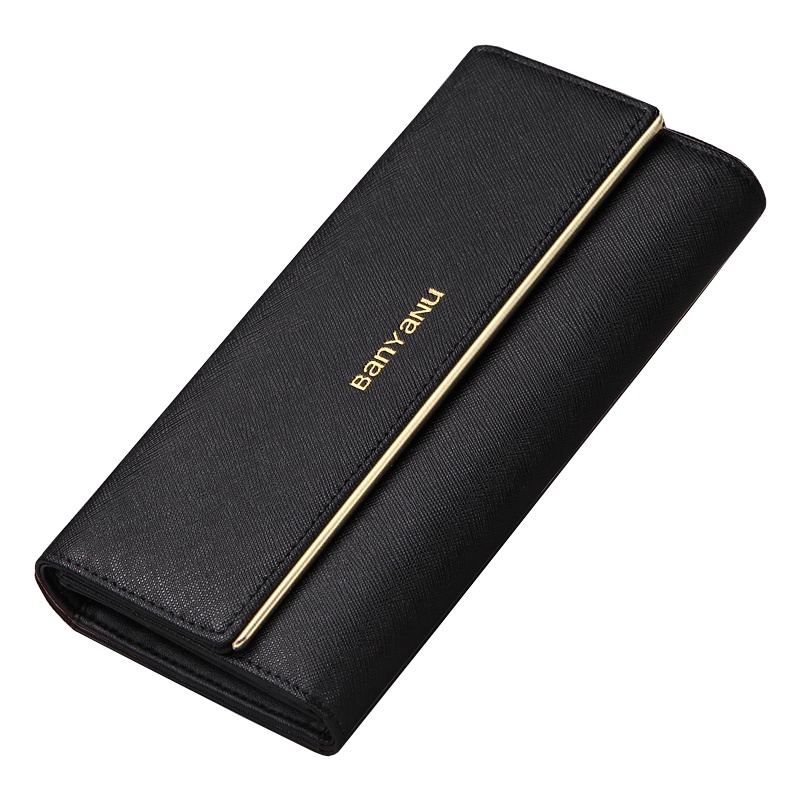 班亚奴2021新款时尚女士钱包女长款女式三折真皮女款品牌专柜正品皮夹薄