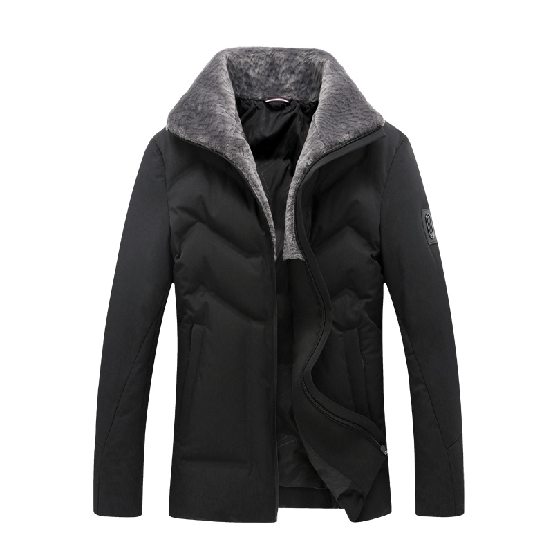 CARTELO 2020新款男士羽绒服翻领带毛商务男外套冬装