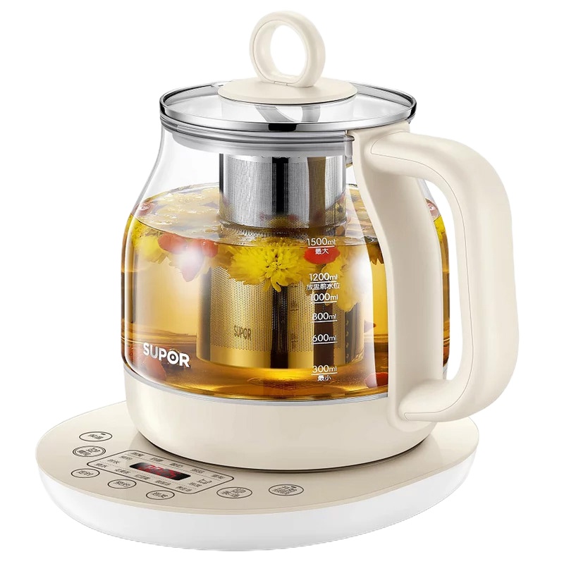苏泊尔(SUPOR)养生壶 加厚玻璃多功能电热烧水壶花茶壶家用煮茶器 SW-15Y02