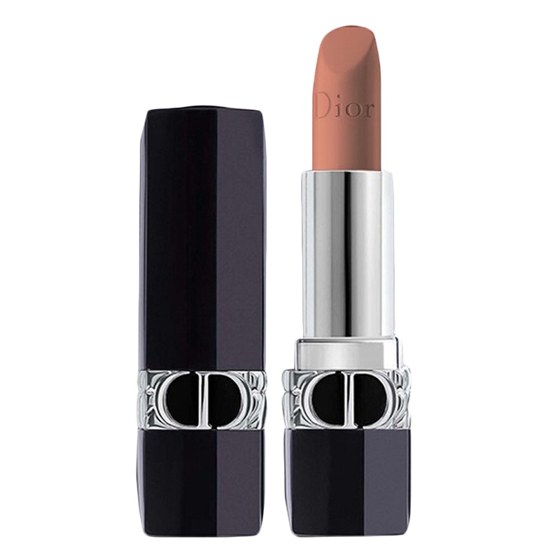 迪奥(Dior)口红女士唇膏3.5g 新款烈艳蓝金100#哑光杏仁奶茶