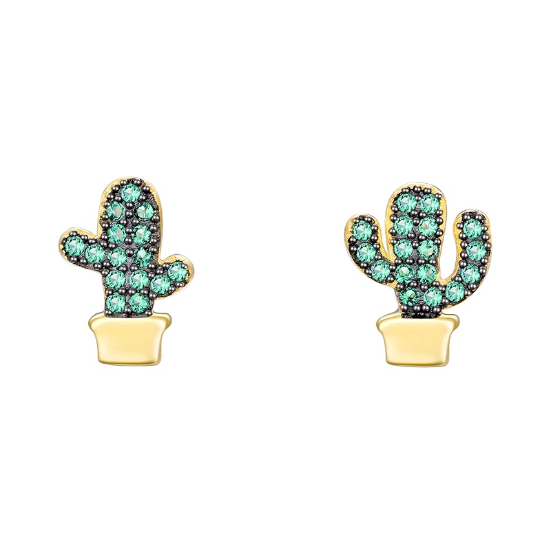 DTOTO 仙人掌S925银耳钉林女系耳环耳钉耳坠女