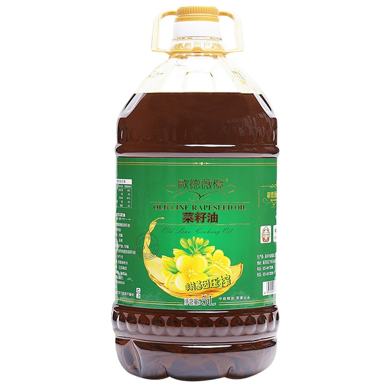 欧德薇榄 食用油 非转基因压榨原香菜籽油5L 量贩装 中益出品