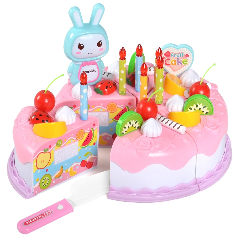 儿童过家家玩具套装切切乐蛋糕玩具益智亲子互动生日蛋糕 米兔水果套装