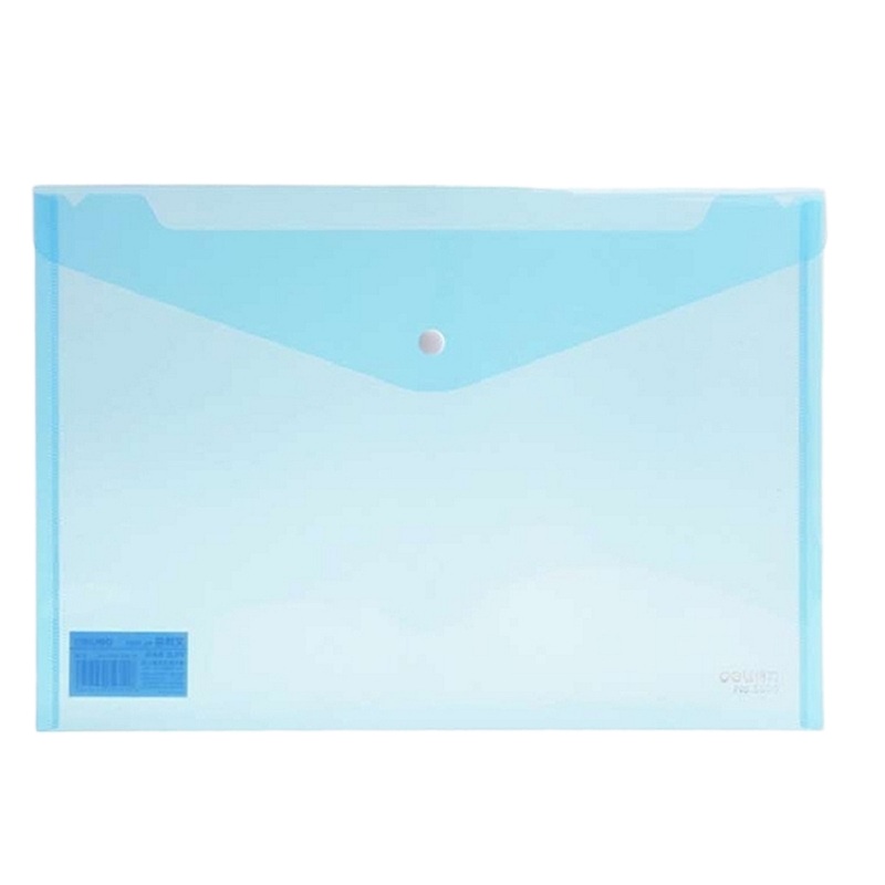【精选】得力(deli)5505文件袋 A4加厚透明按扣 资料袋公文袋 10装（1包价格）【XC】