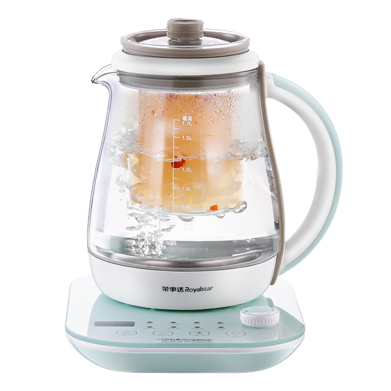 荣事达(Royalstar)养生壶1.7升容量YSH1717触控旋钮式全自动加厚玻璃多功能电热烧水壶花茶壶煮茶器黑茶养身
