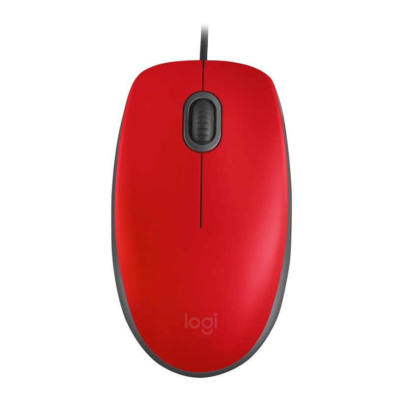 罗技(Logitech)M110 鼠标 有线鼠标 办公鼠标 轻音鼠标 对称鼠标 红色