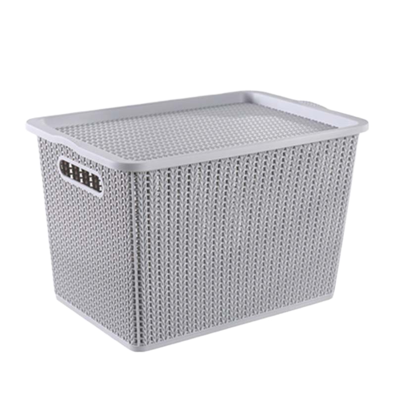 企购优品 镂空收纳筐 桌面收纳盒 置物篮子 整理框 塑料储物箱410*275*265mm 大号