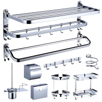 正山 毛巾架不锈钢304浴巾架卫生间置物架浴室卫浴五金挂件套装