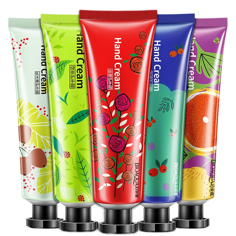 [5支装]泊泉雅植萃花香植物精华护手霜 秋冬季补水保湿滋润营养手膜男女通用手部护理30g