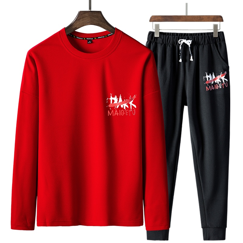 俞兆林(YUZHAOLIN)男士套装搭配帅气春秋潮流潮男搭配韩版男装春秋装T恤男