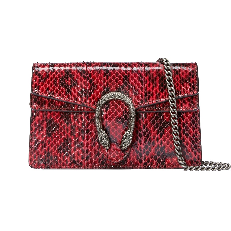 【海外直邮】GUCCI古驰女包Dionysus系列红色超迷你酒神包单肩斜跨链条包476432 LOO0N 6433