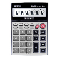 得力(deli)1526办公语音计算器中号透明按键真人发音财务银行计算机12位大屏幕送配套电池