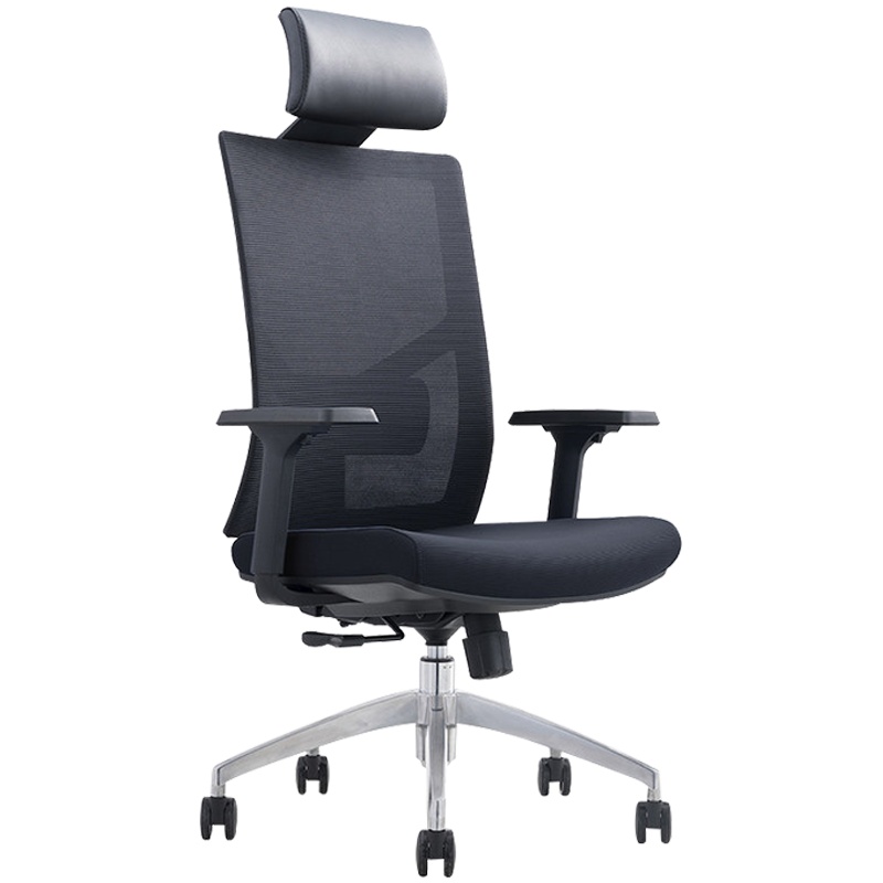 三圣 办公家具时尚经理椅带头枕主管办公椅网椅家用电脑椅护腰高背转椅公司座椅