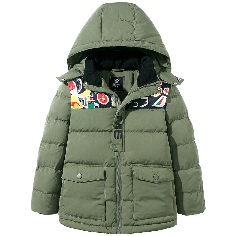 kelme（kids）男童2020新款洋气儿童羽绒服冬外套可拆卸帽外套