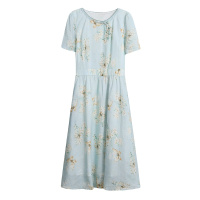 晗亦然碎花连衣裙女夏2021新款夏季长裙高端旗袍改良版裙子8188