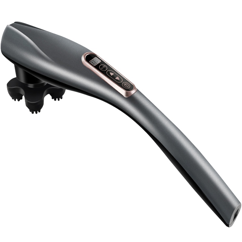 安尚按摩器无线充电液晶显示海豚按摩棒电动智能按键敲打锤手持式全身震动小型经络仪捶背仪神器震动仪大力王捶腰背器配六个按摩头