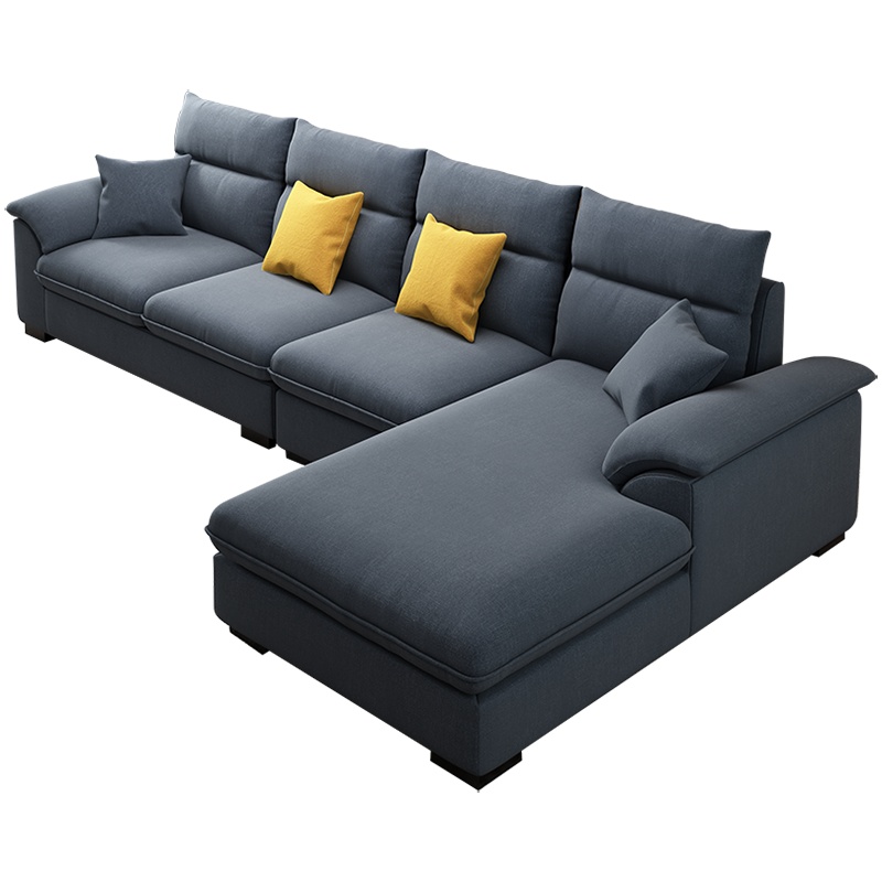 A家家具 沙发 布艺沙发 沙发组合 简约现代舒适客厅家具小户型懒人多人贵妃位现代简约冰雪绒布艺沙发DB1558