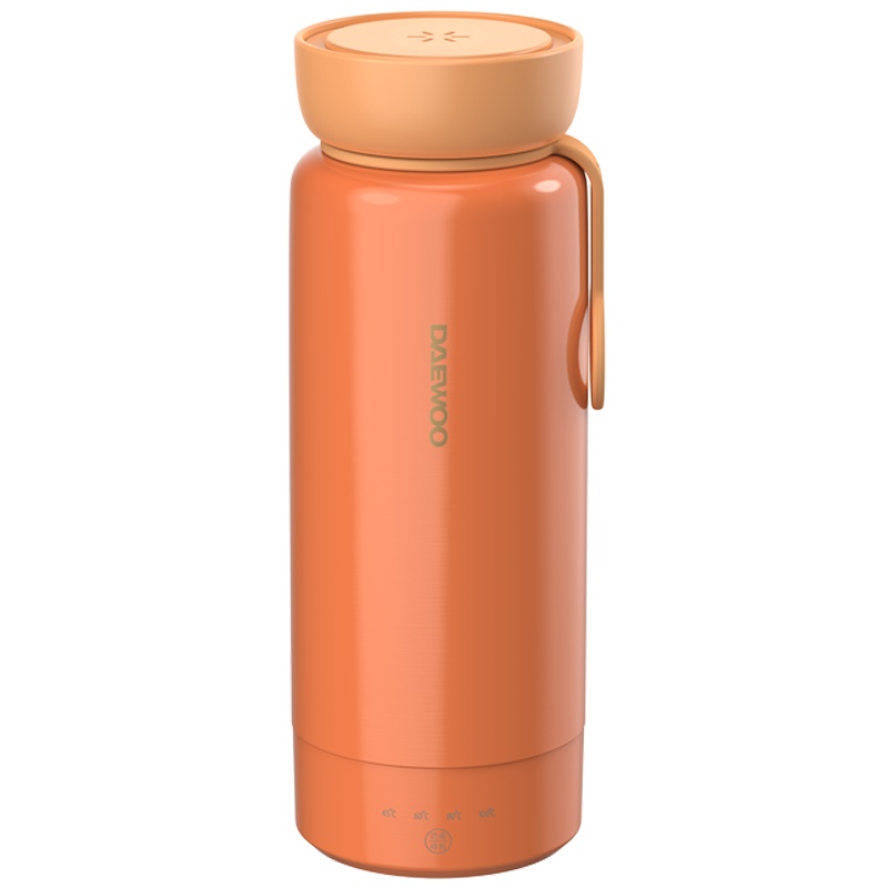 大宇(DAEWOO)电热水壶便携烧水壶旅行彩虹杯办公室家用保温一体烧水杯D8 活力橙