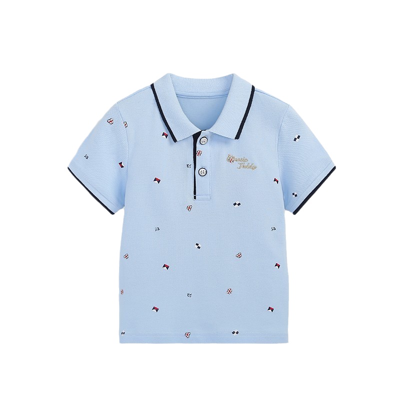 精典泰迪男童POLO衫2021新款儿童洋气短袖T恤夏季透气半袖上衣