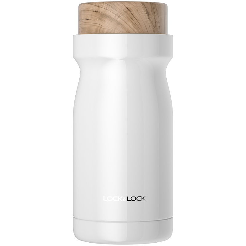 乐扣乐扣(Lock&Lock) 许愿瓶 牛奶保温杯 木纹盖杯子水杯便携装 300ml LHC4221