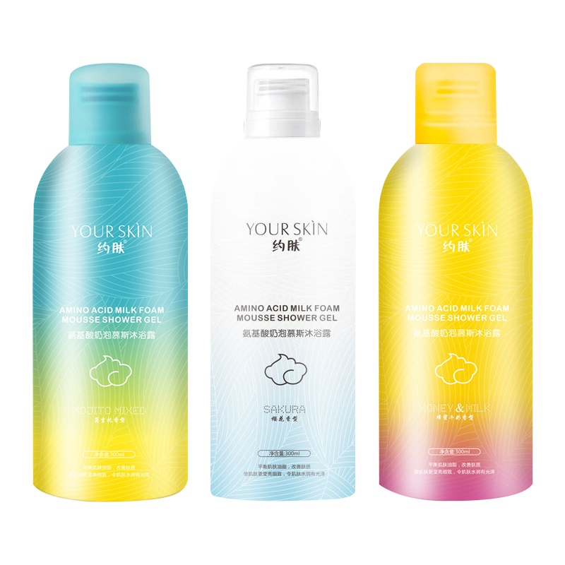 约肤 氨基酸泡泡慕斯沐浴露 保湿滋润补水 男女清爽持久留香 沐浴慕斯 300mL/瓶