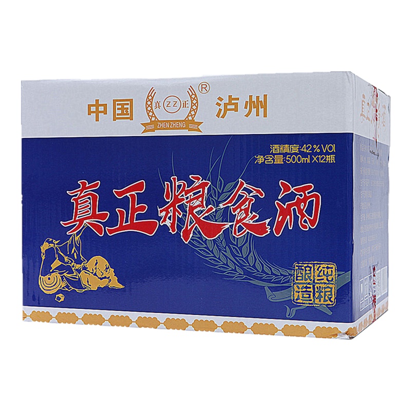 四川泸州真正粮食酒 高粱酒42度整箱500ml*12瓶浓香型白酒 真正的粮食酒