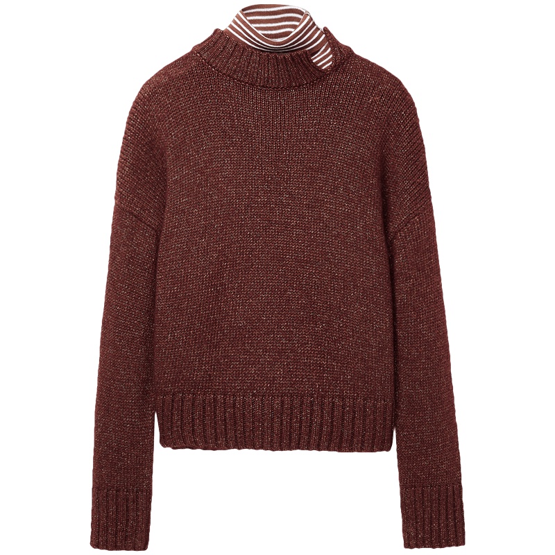 2019爱居兔秋季女装立领设计长袖针织衫