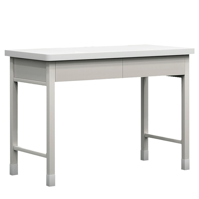 [硕辉]二斗桌 办公学习桌14版塑钢营具二抽学习桌钢制桌营房宿舍铁架桌ABS桌面1100*550*780mm