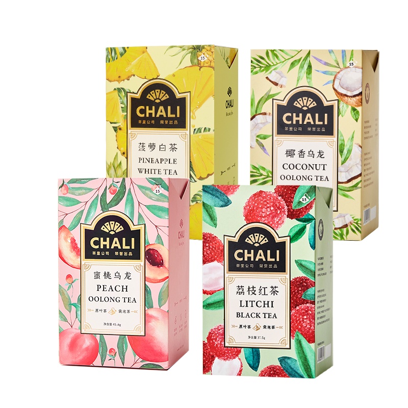 [四盒装]ChaLi茶里蜜桃乌龙菠萝白茶荔枝红茶椰香乌龙