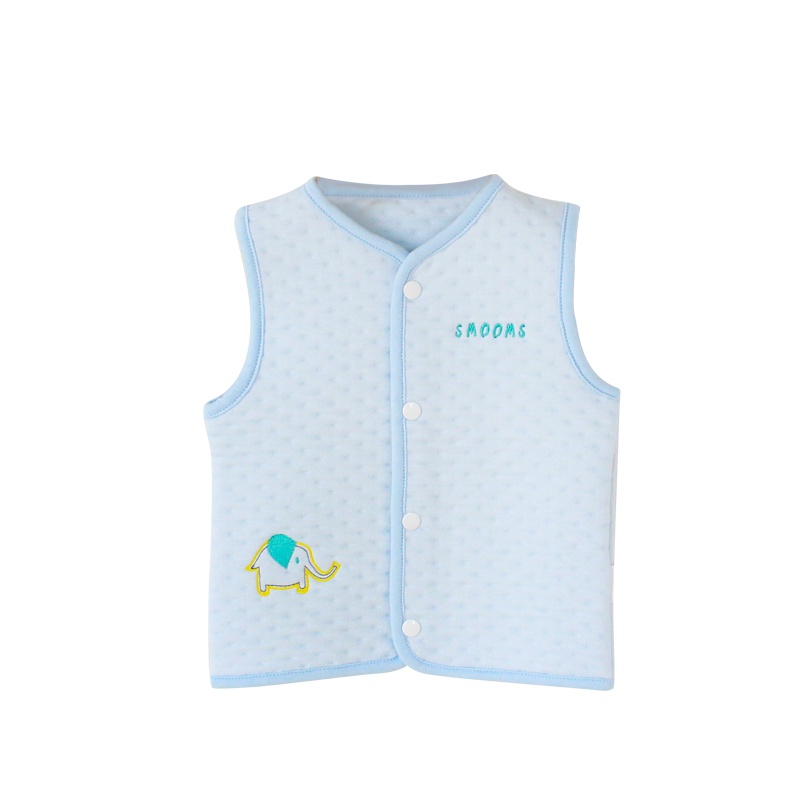 思萌SMOOMS 婴儿空气层马甲 宝宝纯棉亲肤保暖背心3-24个月纯棉保暖